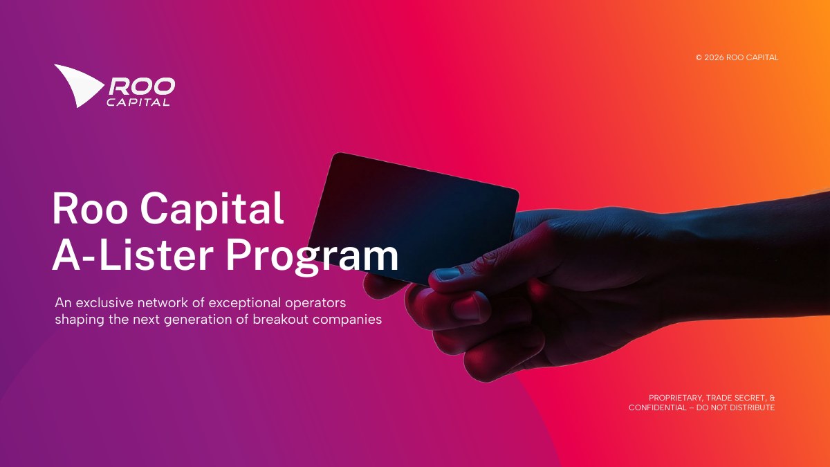 Roo Capital A-Lister Program presentation cover
